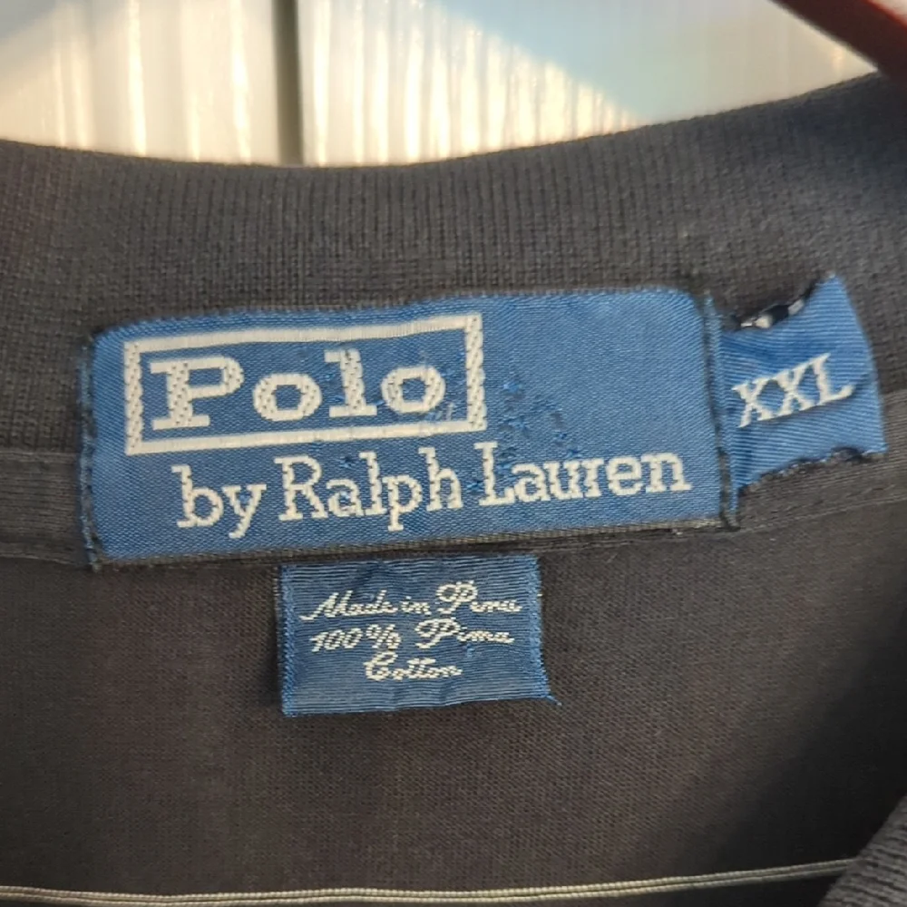 Polo by Ralph Lauren Black Polo with Thin White Stripes